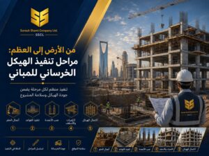 مراحل تنفيذ الهيكل الخرساني للمباني في الرياض