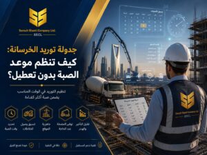 جدولة توريد الخرسانة لتنظيم موعد الصبة في الرياض