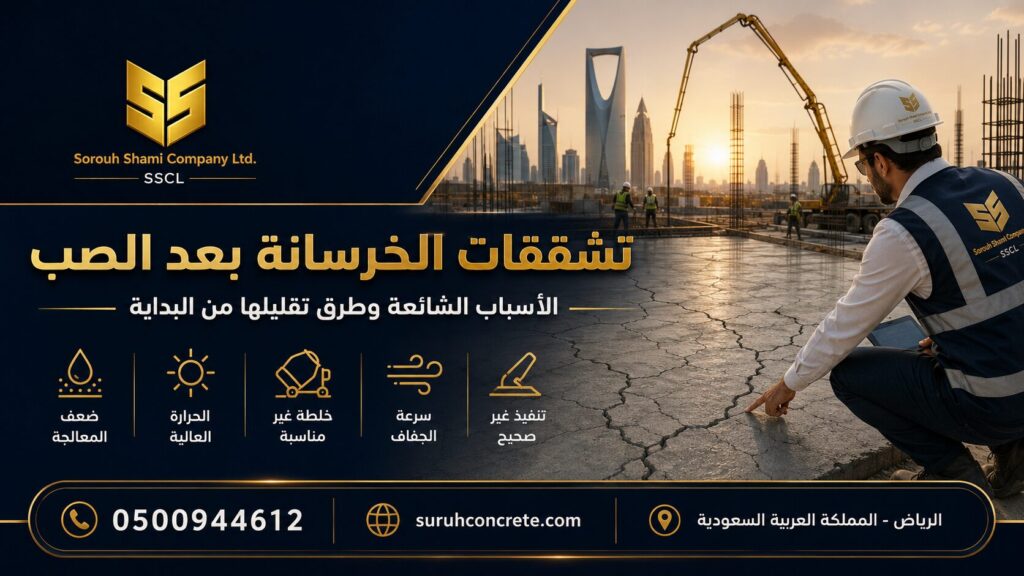تشققات الخرسانة بعد الصب وأسبابها الشائعة