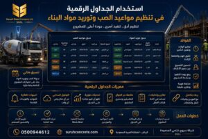 استخدام الجداول الرقمية في تنظيم مواعيد الصب