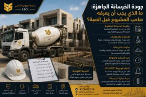 جودة الخرسانة الجاهزة قبل الصبة في مواقع البناء بالرياض