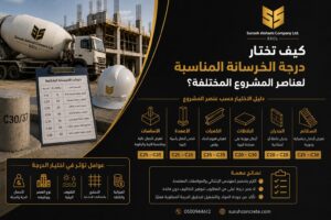اختيار درجة الخرسانة المناسبة لعناصر المشروع المختلفة في الرياض