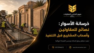 صب خرسانة الأسوار في مشروع سكني بالرياض مع نصائح للمقاولين وأصحاب المشاريع قبل التنفيذ