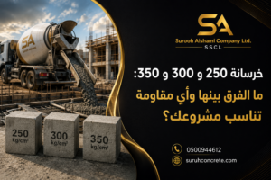 الفرق بين خرسانة 250 و300 و350 واختيار مقاومة الخرسانة المناسبة