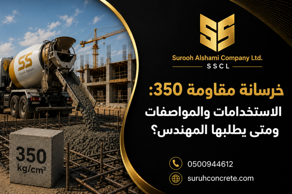 خرسانة مقاومة 350 واستخداماتها ومواصفاتها في المشاريع الإنشائية