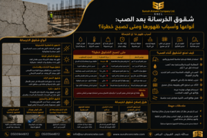 شقوق الخرسانة بعد الصب وأنواعها وأسباب ظهورها ومتى تصبح خطرة