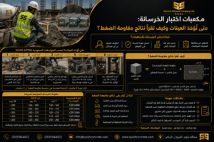 مكعبات اختبار الخرسانة وكيفية قراءة نتائج مقاومة الضغط