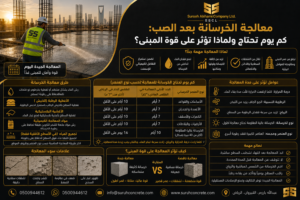 معالجة الخرسانة بعد الصب ومدة المعالجة وأهميتها لقوة المبنى