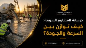 Alt Text: خرسانة المشاريع السريعة وتوريد الخرسانة الجاهزة في الرياض