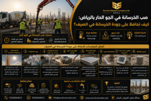 صب الخرسانة في الجو الحار بالرياض وأهم احتياطات التنفيذ في الصيف