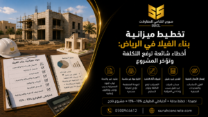 مخطط ميزانية وموقع بناء فيلا في الرياض
