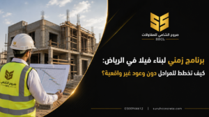 مخطط زمني وموقع بناء فيلا في الرياض